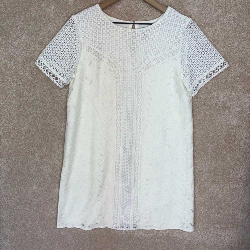 Anthropologie HD in Paris Lace Shift‎ Dress Size Medium Bride Bachelorette